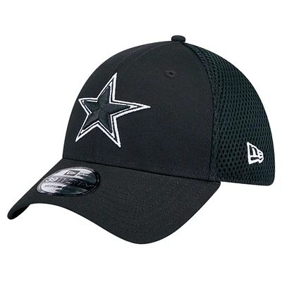 Casquette flexible 39THIRTY noire des Dallas Cowboys New Era pour hommes