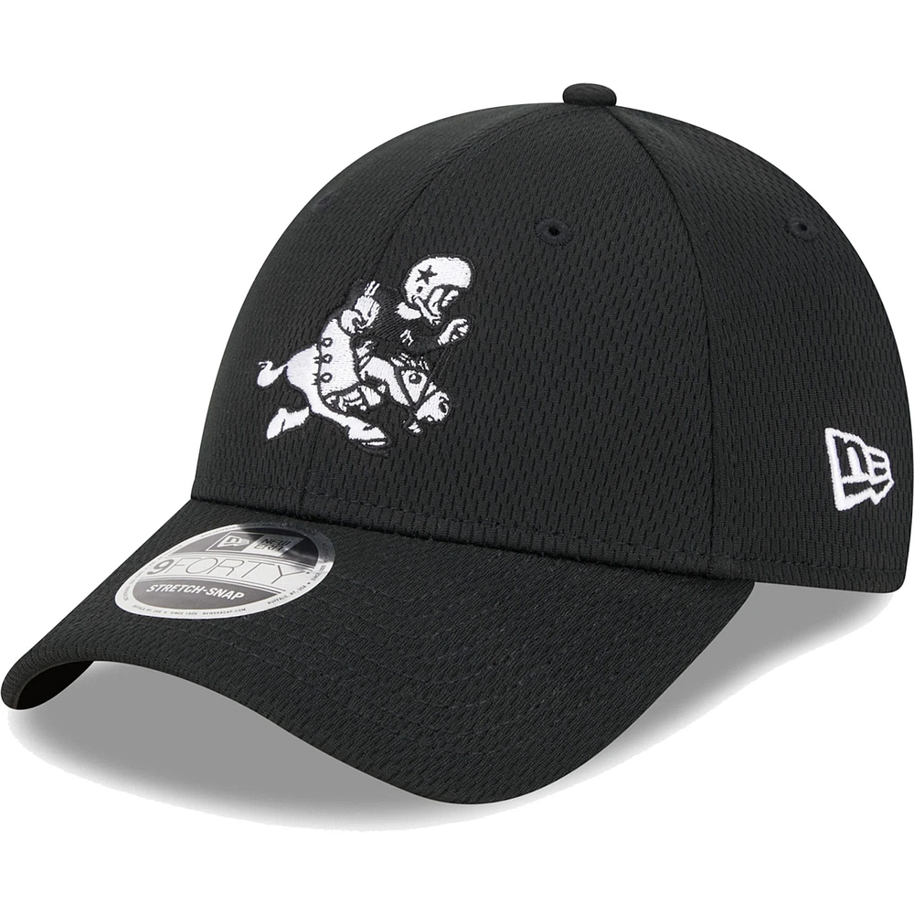 Casquette réglable New Era Dallas Cowboys Retro Joe Main B-Dub 9FORTY noire pour homme