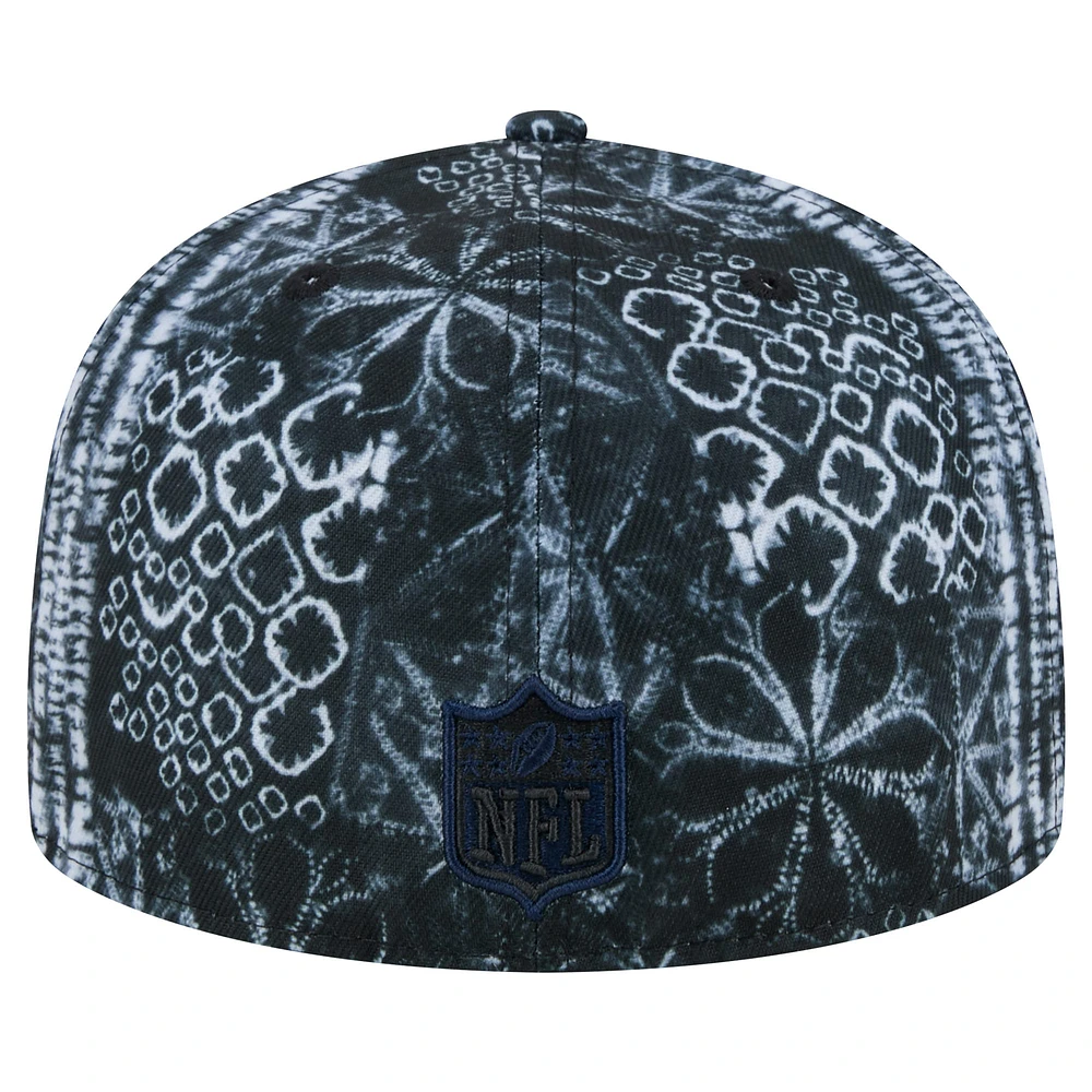 Casquette ajustée Shibori 59FIFTY des Dallas Cowboys New Era noire pour hommes