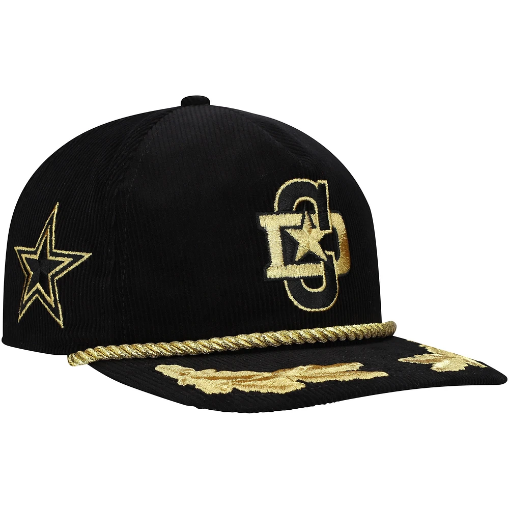 Casquette à visière en velours côtelé noir New Era pour homme Dallas Cowboys Skipper 9FIFTY