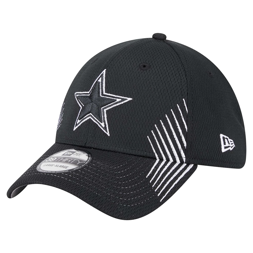 Men's New Era Black Dallas Cowboys Sport Night Active 39THIRTY Flex Hat