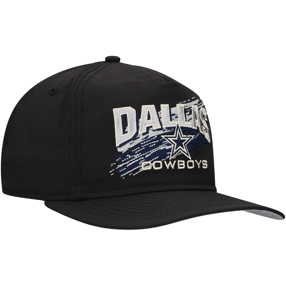 Men's New Era Black Dallas Cowboys Throwback Brush Golfer Snapback Hat