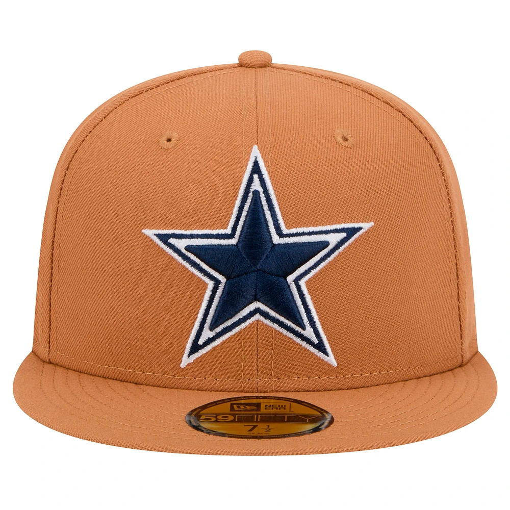 Men's New Era Brown Dallas Cowboys Color Pack Side Patch 59FIFTY Fitted Hat