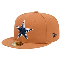 Men's New Era Brown Dallas Cowboys Color Pack Side Patch 59FIFTY Fitted Hat