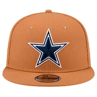 Men's New Era Brown Dallas Cowboys Color Pack Side Patch 9FIFTY Snapback Hat