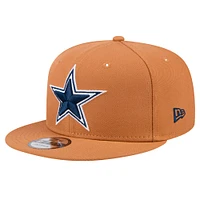 Men's New Era Brown Dallas Cowboys Color Pack Side Patch 9FIFTY Snapback Hat