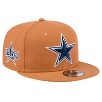 Men's New Era Brown Dallas Cowboys Color Pack Side Patch 9FIFTY Snapback Hat