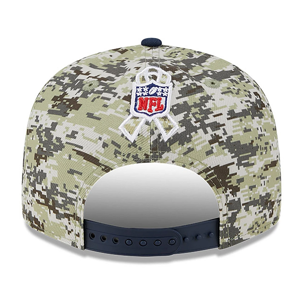 Casquette Snapback 9FIFTY New Era camouflage/marine Dallas Cowboys 2023 Salute To Service pour hommes