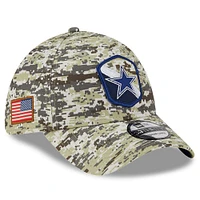 Casquette flexible New Era camouflage Dallas Cowboys 2023 Salute To Service 39THIRTY pour hommes