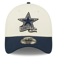 Casquette 39THIRTY Flex 2 tons pour homme New Era crème/bleu marine Dallas Cowboys 2022 Sideline