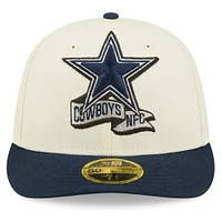 Men's New Era Cream/Navy Dallas Cowboys 2022 Sideline Low Profile 59FIFTY Fitted Hat