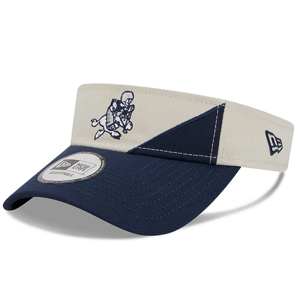 Visière réglable pour homme Dallas Cowboys 2023 Sideline Historic crème/bleu marine New Era