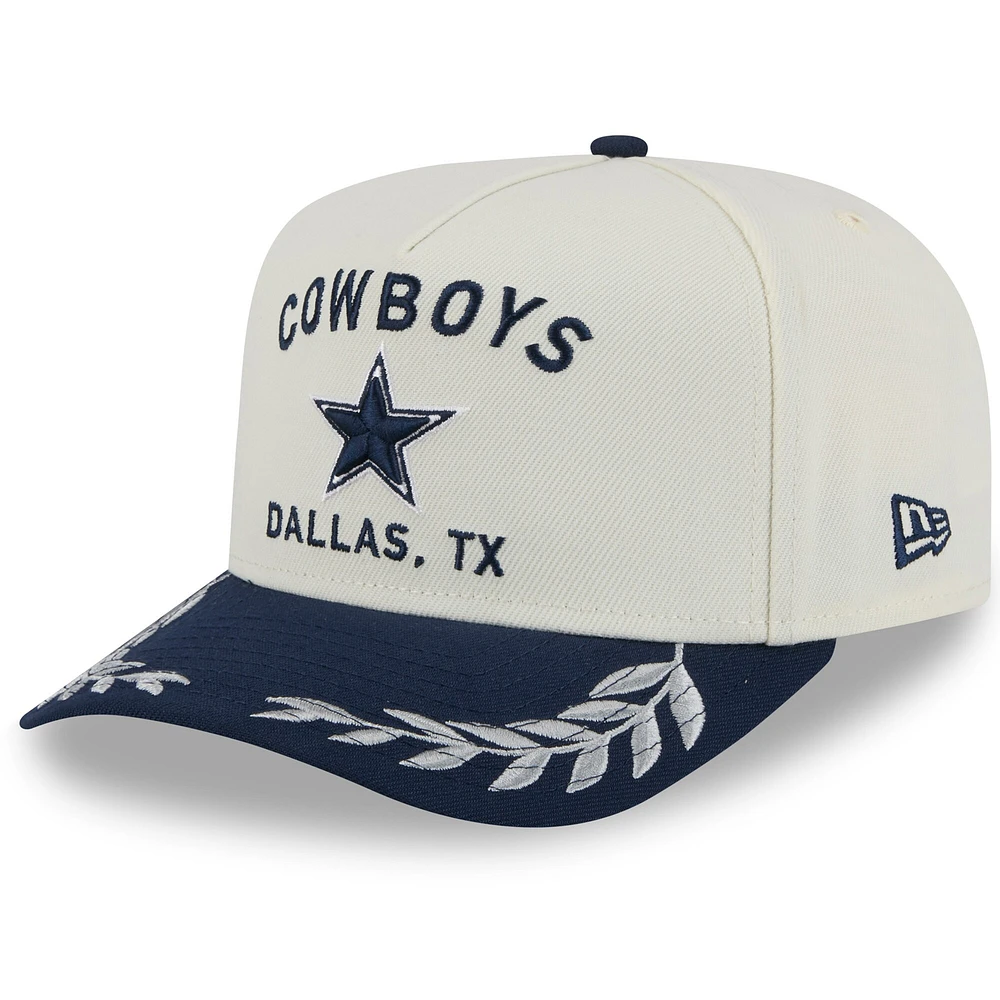 Casquette snapback 9FIFTY A-Frame New Era crème/bleu marine pour homme, Dallas Cowboys, draft NFL 2025
