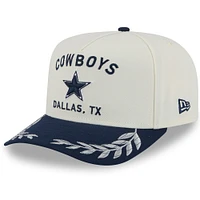 Casquette snapback 9FIFTY A-Frame New Era crème/bleu marine pour homme, Dallas Cowboys, draft NFL 2025