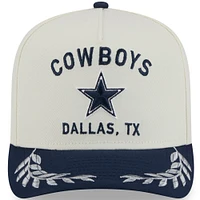 Casquette snapback 9FIFTY A-Frame New Era crème/bleu marine pour homme, Dallas Cowboys, draft NFL 2025