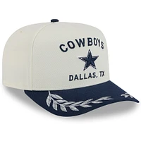 Casquette snapback 9FIFTY A-Frame New Era crème/bleu marine pour homme, Dallas Cowboys, draft NFL 2025