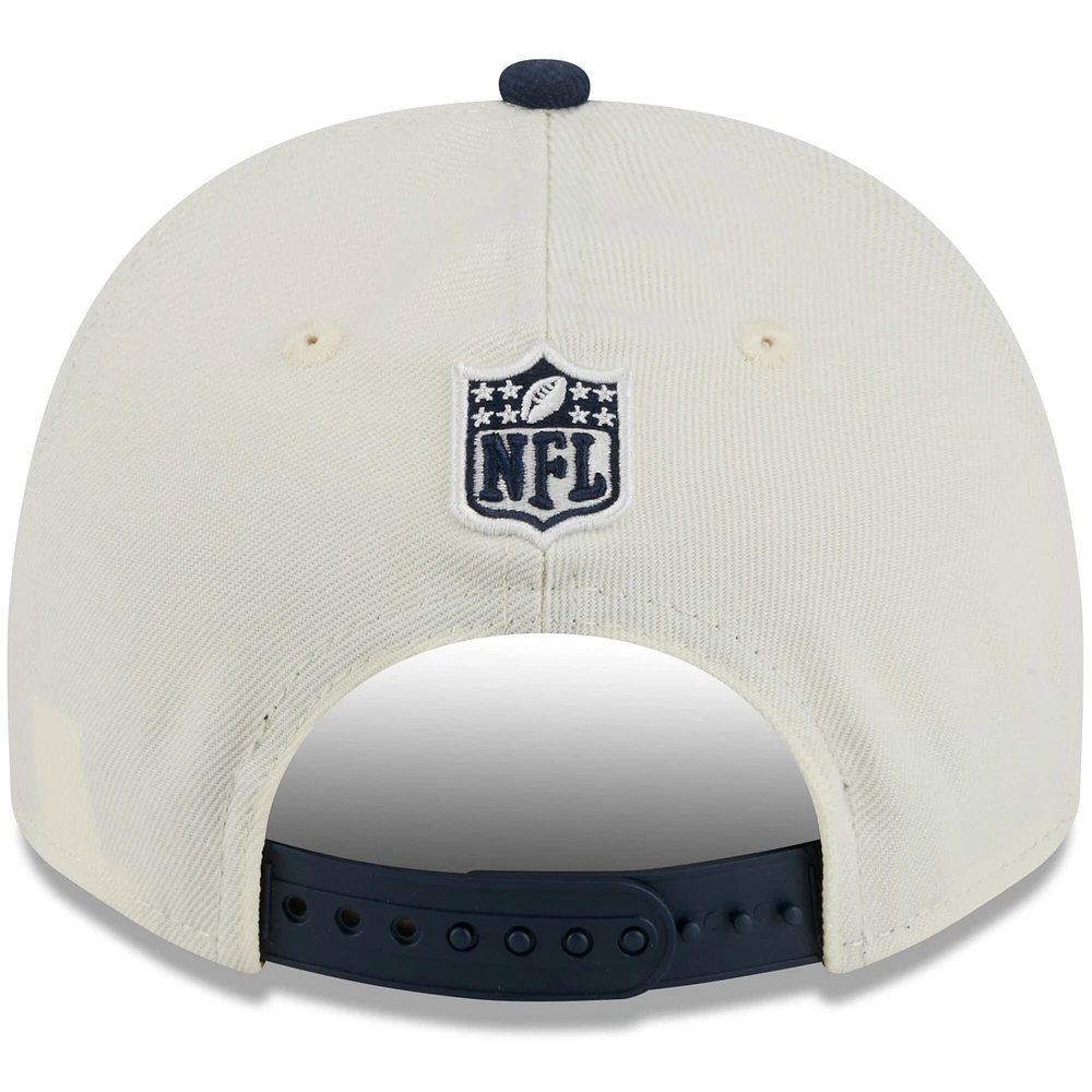 Casquette snapback 9FIFTY A-Frame New Era crème/bleu marine pour homme, Dallas Cowboys, draft NFL 2025