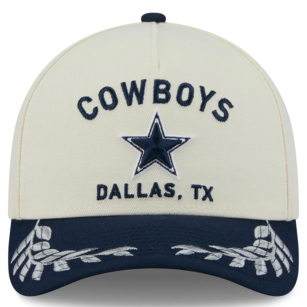 Casquette ajustable New Era 9FORTY A-Frame M-Crown pour homme, crème/bleu marine, Dallas Cowboys, draft NFL 2025