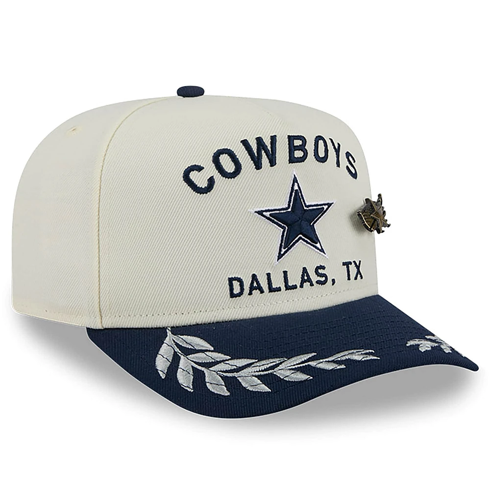 Men's New Era Cream/Navy Dallas Cowboys 2025 NFL Draft A-Frame 59FIFTY Fitted Hat
