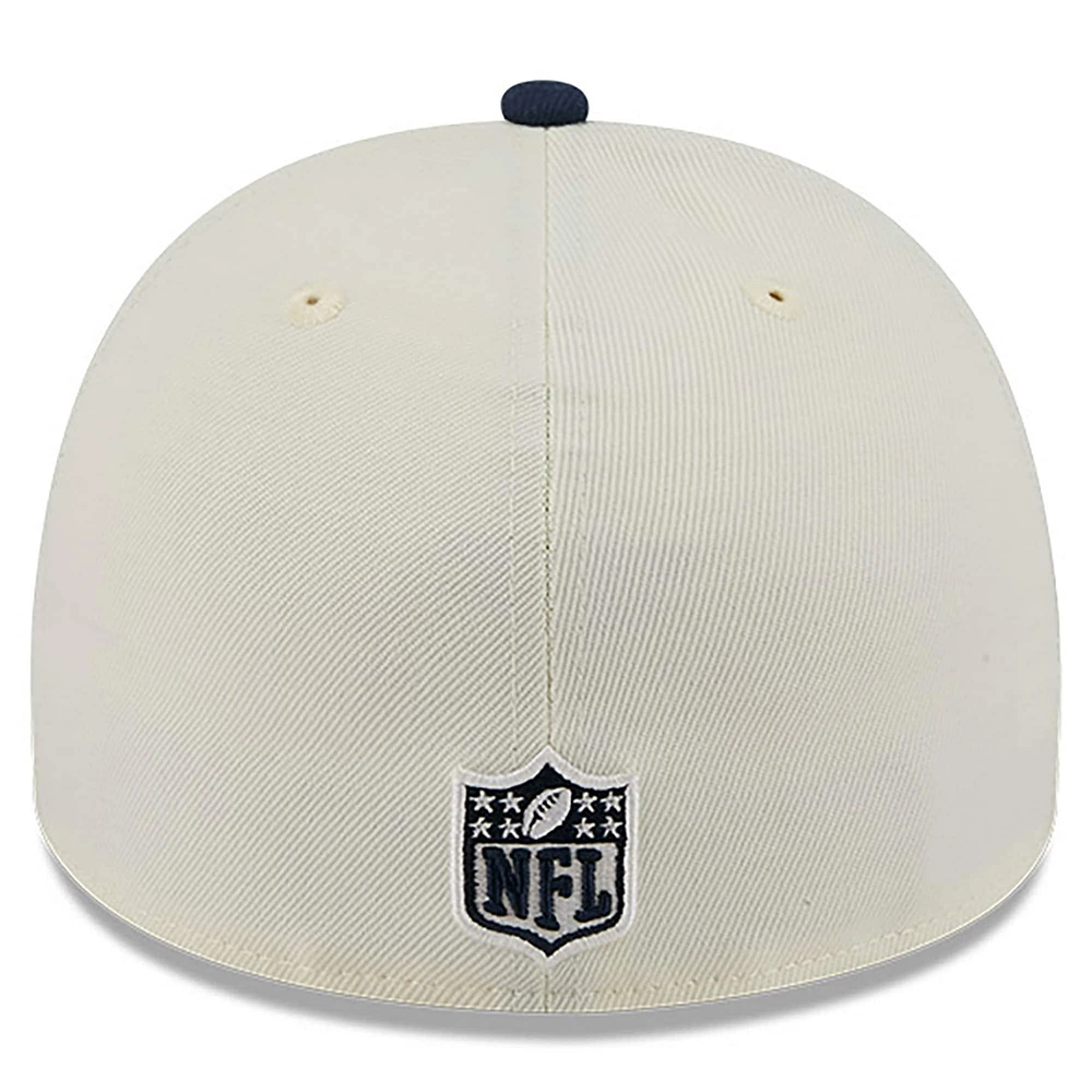 Men's New Era Cream/Navy Dallas Cowboys 2025 NFL Draft A-Frame 59FIFTY Fitted Hat