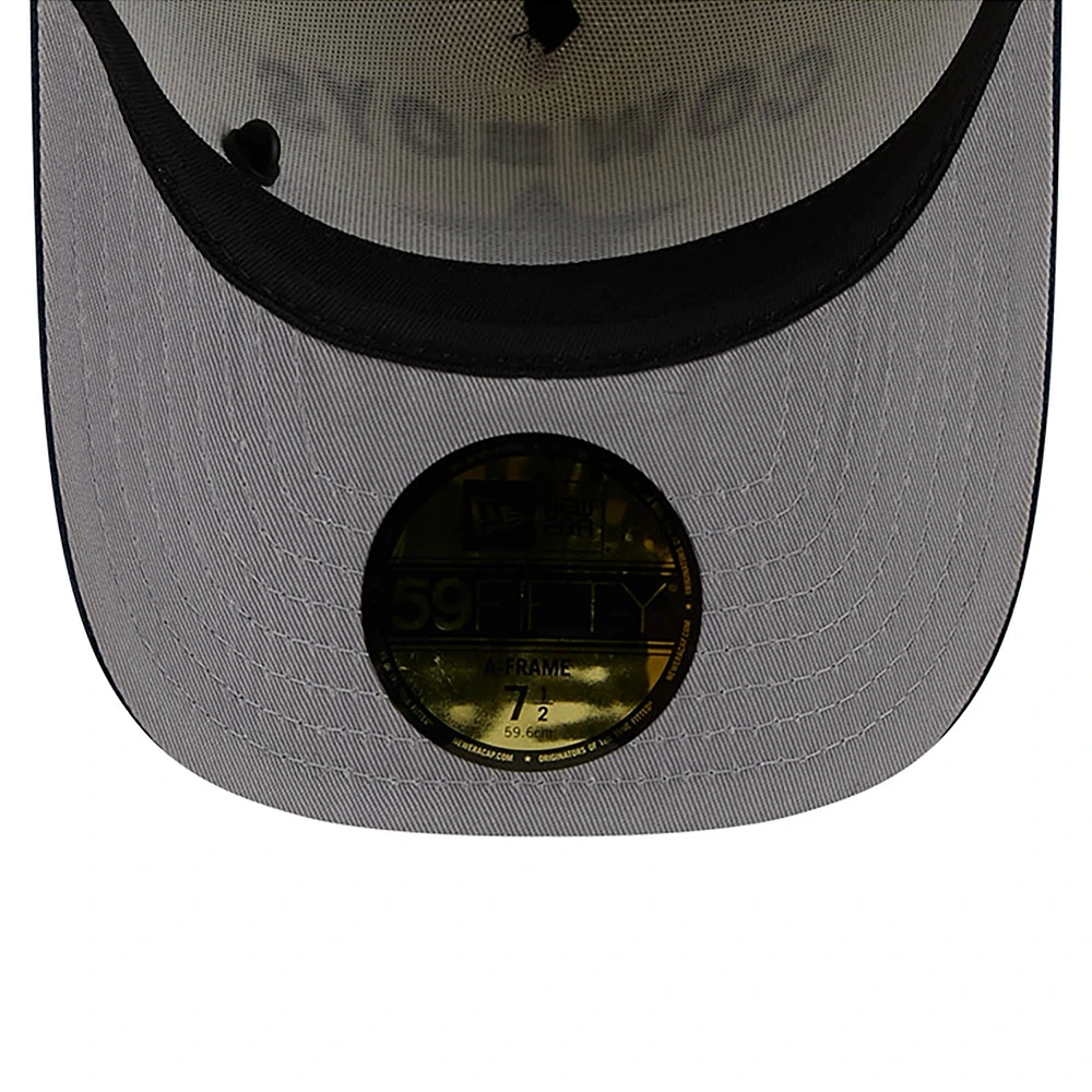 Men's New Era Cream/Navy Dallas Cowboys 2025 NFL Draft A-Frame 59FIFTY Fitted Hat