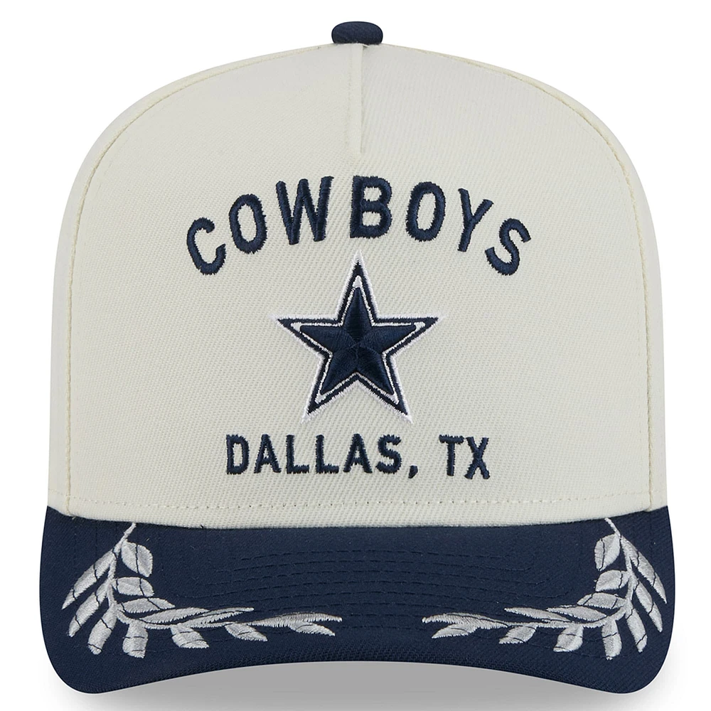 Men's New Era  Cream/Navy Dallas Cowboys 2025 NFL Draft A-Frame 9FIFTY Snapback Hat