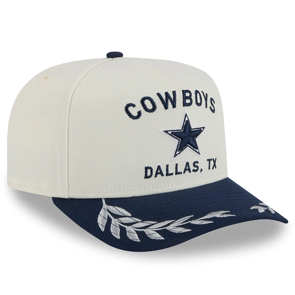Men's New Era  Cream/Navy Dallas Cowboys 2025 NFL Draft A-Frame 9FIFTY Snapback Hat