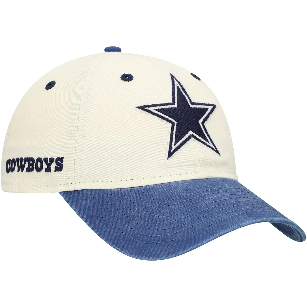 Casquette ajustable classique Sidescript 9TWENTY pour homme New Era crème/bleu marine Dallas Cowboys