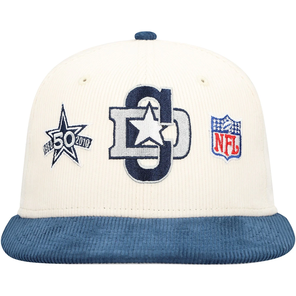 Men's New Era Cream/Navy Dallas Cowboys  Corduroy 59FIFTY Fitted Hat