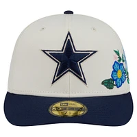 Men's New Era Cream/Navy Dallas Cowboys Tonal Florals 59FIFTY Fitted Hat
