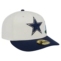 Men's New Era Cream/Navy Dallas Cowboys Tonal Florals 59FIFTY Fitted Hat