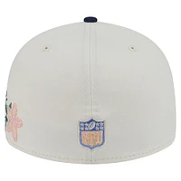 Men's New Era Cream/Navy Dallas Cowboys Tonal Florals 59FIFTY Fitted Hat