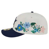 Men's New Era Cream/Navy Dallas Cowboys Tonal Florals 59FIFTY Fitted Hat