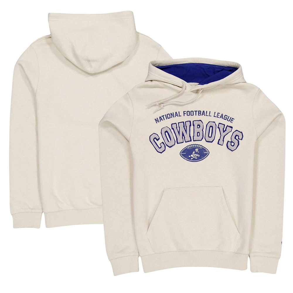 Sweat à capuche 3 points Dallas Cowboys Historic New Era pour homme de couleur crème