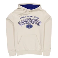 Sweat à capuche 3 points Dallas Cowboys Historic New Era pour homme de couleur crème