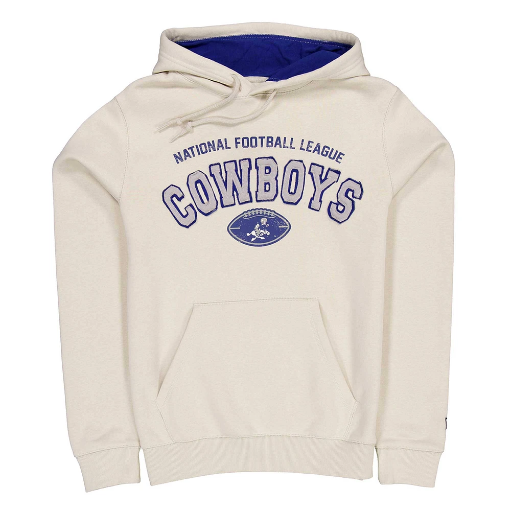 Men's  New Era Cream Dallas Cowboys Historic Pullover Hoodie