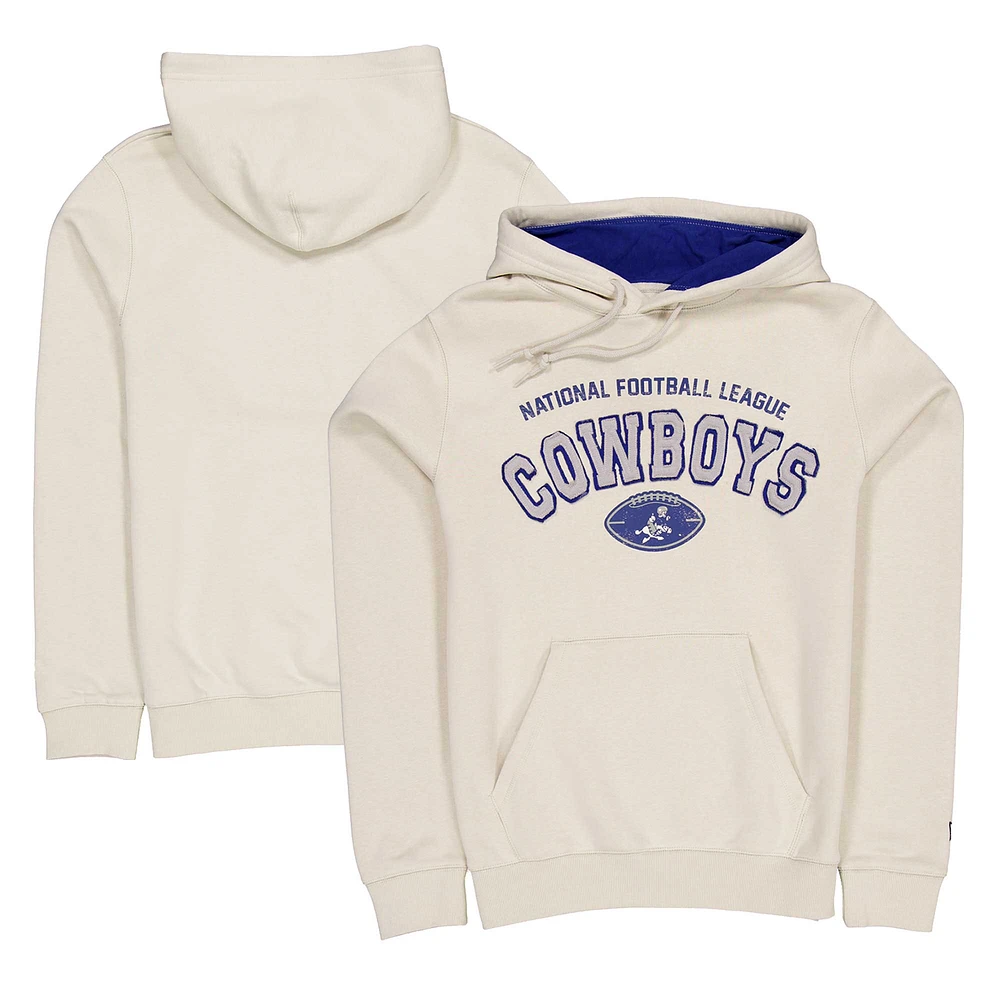 Men's  New Era Cream Dallas Cowboys Historic Pullover Hoodie