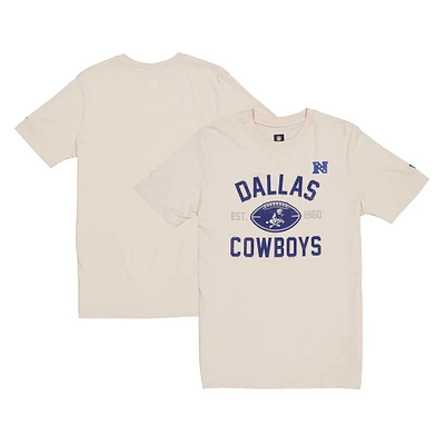 T-shirt historique Dallas Cowboys New Era pour homme, couleur crème