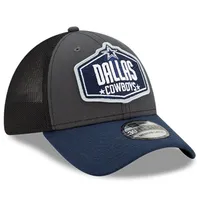 Casquette 39THIRTY Flex Trucker 2021 NFL Draft Graphite/Bleu marine Dallas Cowboys New Era pour homme