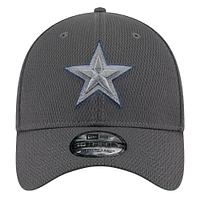 Casquette New Era Graphite Dallas Cowboys Main 39THIRTY Flex pour homme