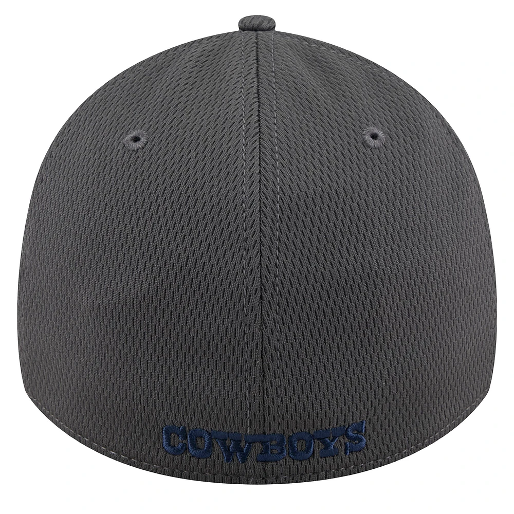 Casquette New Era Graphite Dallas Cowboys Main 39THIRTY Flex pour homme
