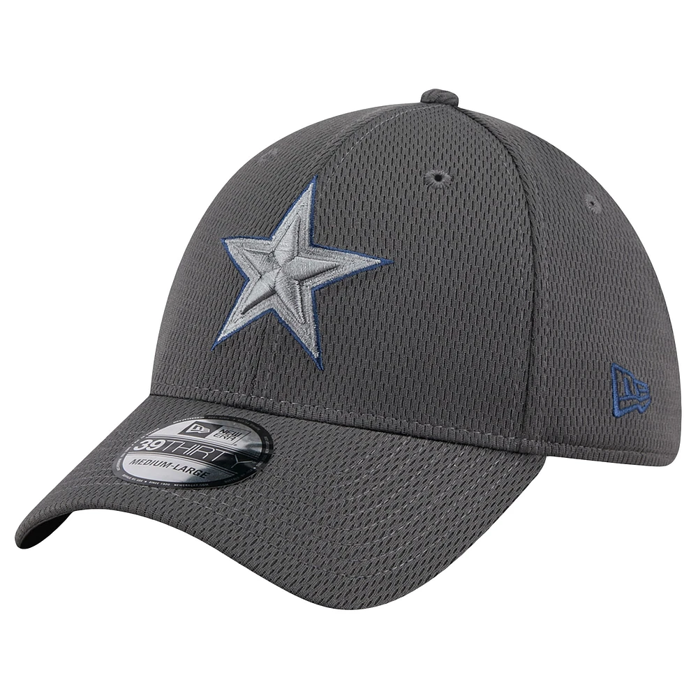Casquette New Era Graphite Dallas Cowboys Main 39THIRTY Flex pour homme