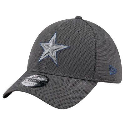 Casquette New Era Graphite Dallas Cowboys Main 39THIRTY Flex pour homme