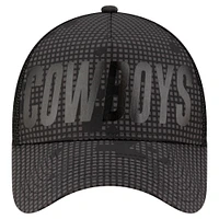 Men's New Era Graphite Dallas Cowboys Midnight Ink Tonal A-Frame 9FORTY Adjustable Hat