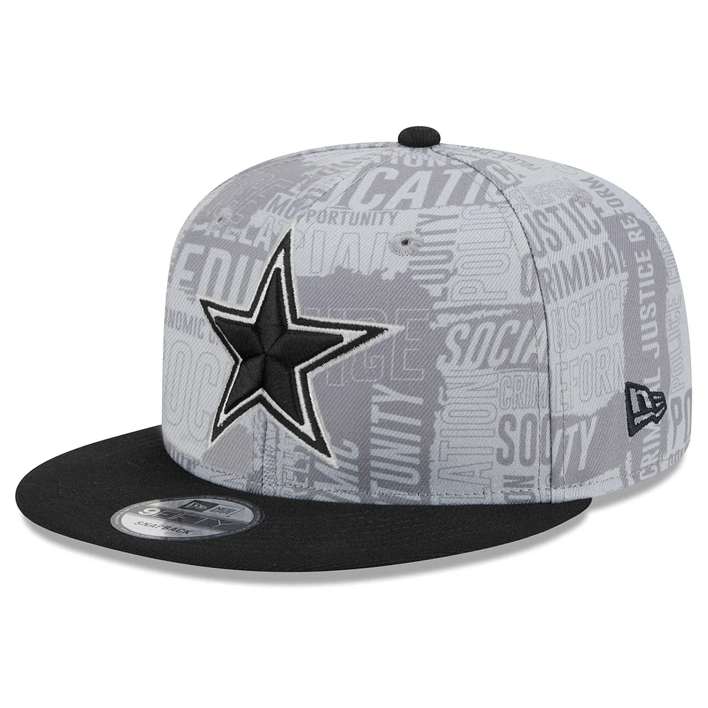 Casquette Snapback 9FIFTY New Era pour hommes, gris/noir