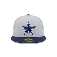 Casquette ajustée bicolore 59FIFTY Dallas Cowboys gris/bleu marine New Era pour homme