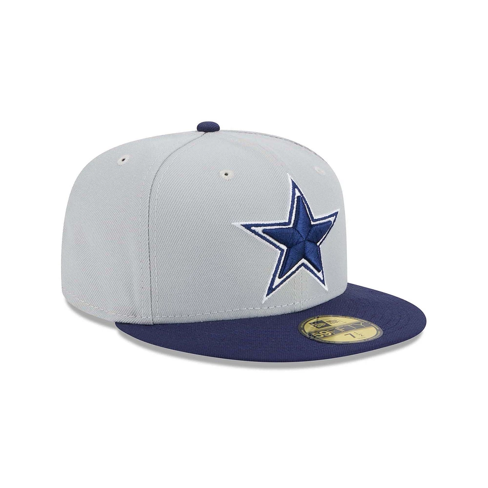 Casquette ajustée bicolore 59FIFTY Dallas Cowboys gris/bleu marine New Era pour homme