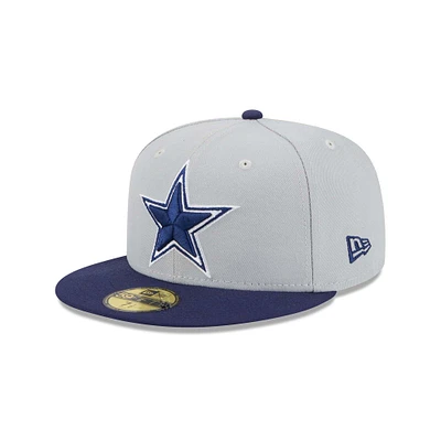 Casquette ajustée bicolore 59FIFTY Dallas Cowboys gris/bleu marine New Era pour homme