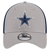 Casquette flexible 39THIRTY Pipe des Dallas Cowboys New Era pour hommes, gris/bleu marine