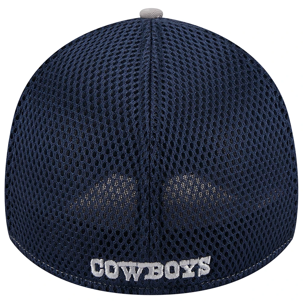 Men's New Era Gray/Navy Dallas Cowboys  Pipe 39THIRTY Flex Hat